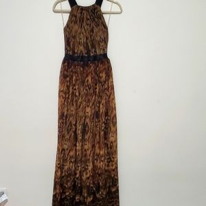 City Goddess Animal Print Long Dress
